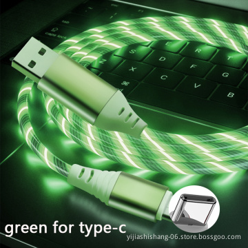 Led Light Luminous Usb Cable Fast Charging Flowing Light Phone Charging Cable